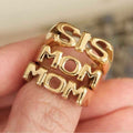 18K Gold MOM DAD BRO Letter Stacking Ring