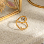 18K Gold and Silver Two Tone Comfort Zone Statement Ring