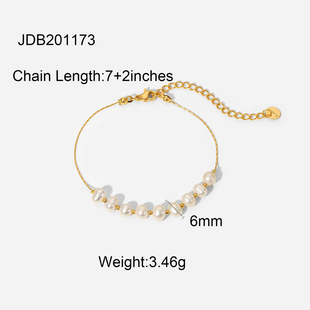 18K Gold Delicate Pearl Bracelet
