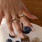 18K Gold Allure Abstract Geometric CZ Cocktail Ring