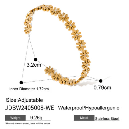 18K Gold Waterproof Pastel Color Beads Dainty Hand Chain Bracelet