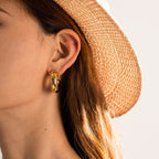 18K Gold Chunky C Shape Huggie Earrings