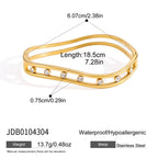 18K Gold Golden Ripple Statement Bangle Bracelet