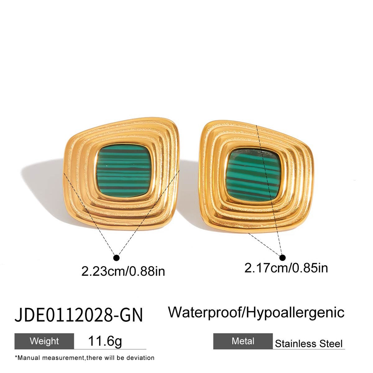 18K Gold Golden Age Black Onyx Statement Stud Earrings