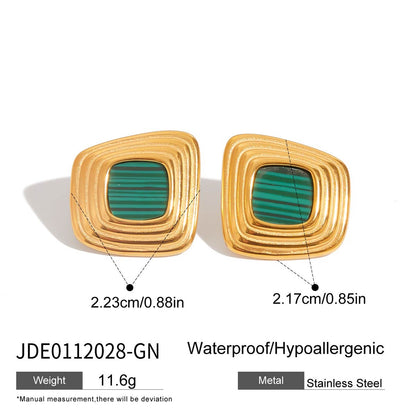 18K Gold Golden Age Black Onyx Statement Stud Earrings