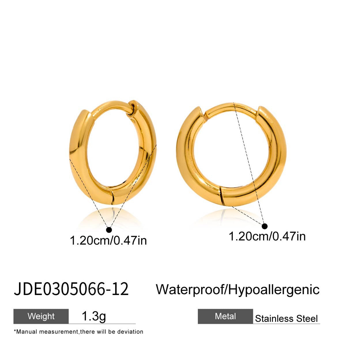 18K Gold Daily Luxe Small Hoop Huggie Earrings Ear Cuffs Stack