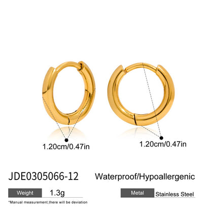 18K Gold Daily Luxe Small Hoop Huggie Earrings Ear Cuffs Stack