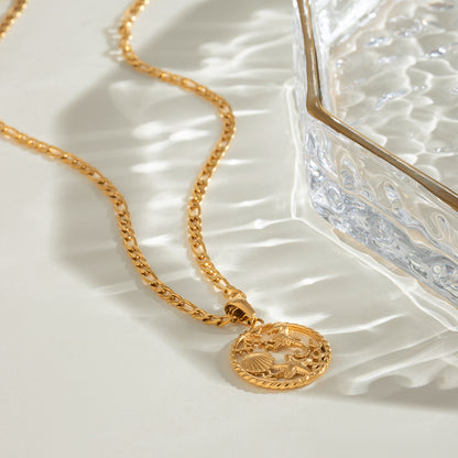 18K Gold Ocean Mythology Pendant Necklace