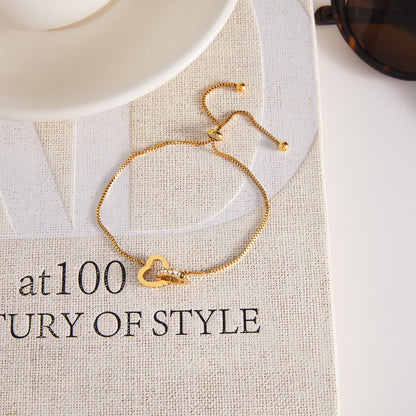 18K Gold Golden Haze Pearl Chain Cuff Bangle Bracelet Stack