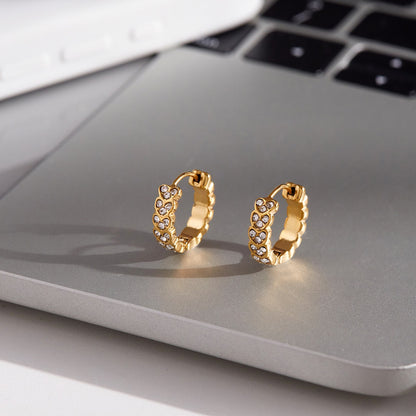 18K Gold Daily Luxe Small Hoop Huggie Earrings Ear Cuffs Stack