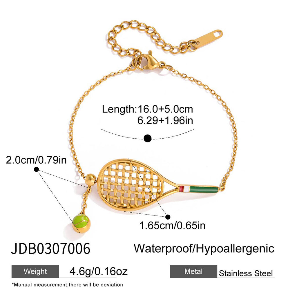 18K Gold Tennis Player Bracelet