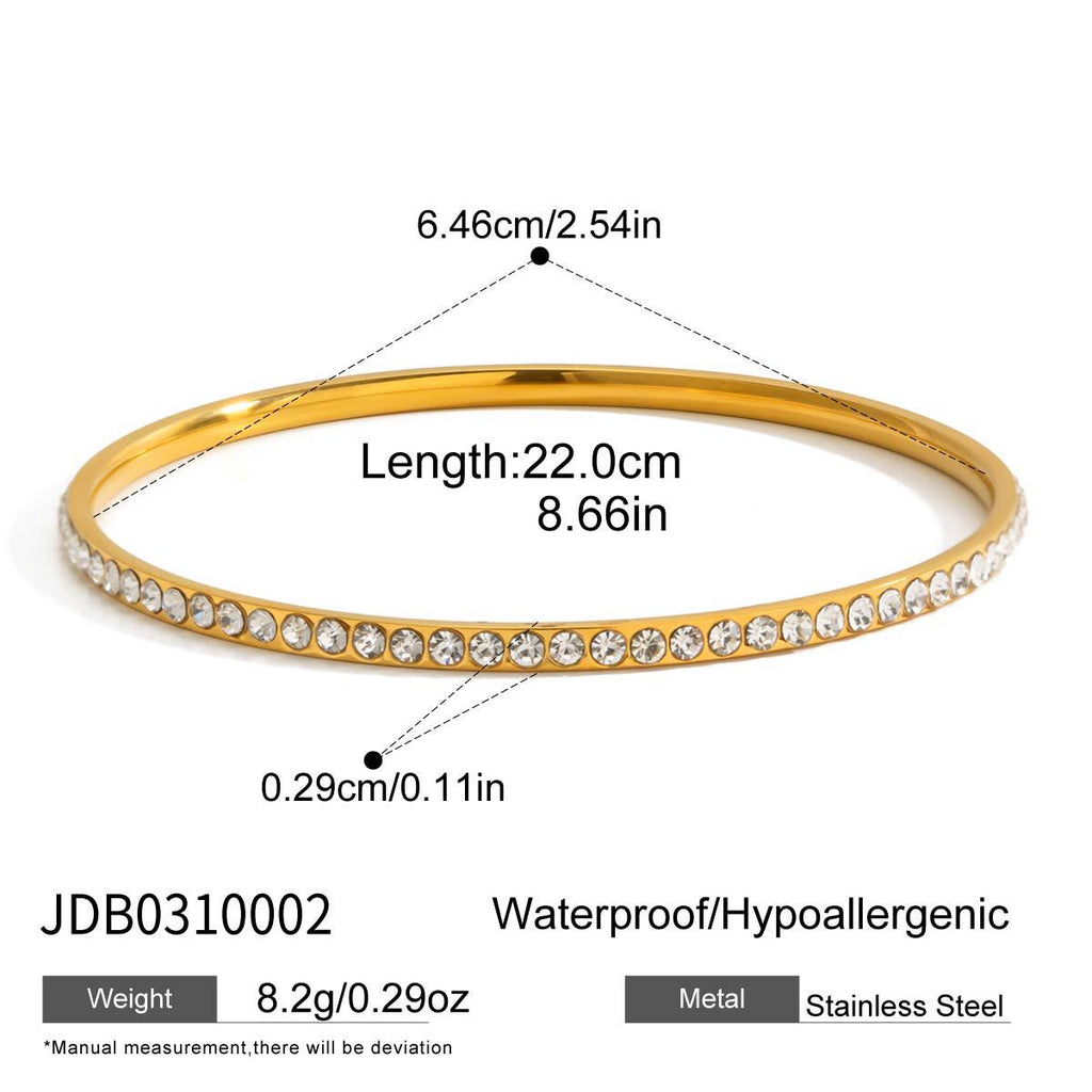 18K Gold Legacy Tennis Paper Clip Chain Emerald Eternity Bangle Bracelet Stack