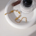 18K Gold Couture Ice Tennis Circle Chain Bracelet Stack