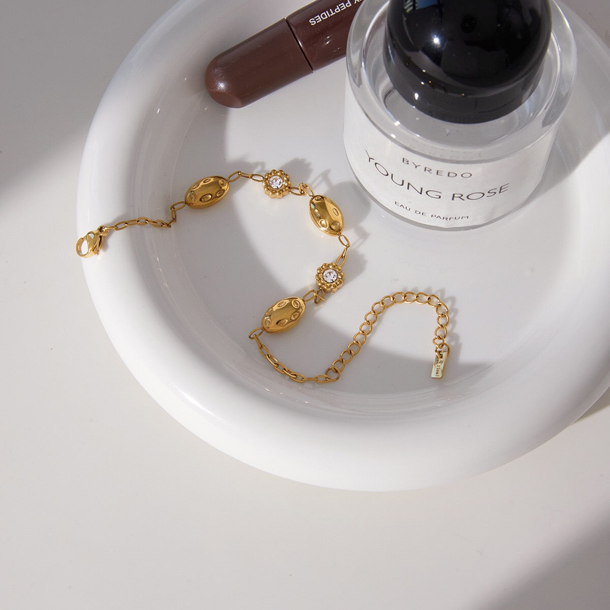 18K Gold Couture Ice Tennis Circle Chain Bracelet Stack