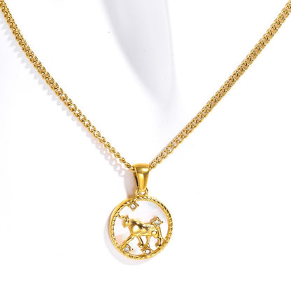 18K Gold Zodiac Astrology Sign Pendant Necklace