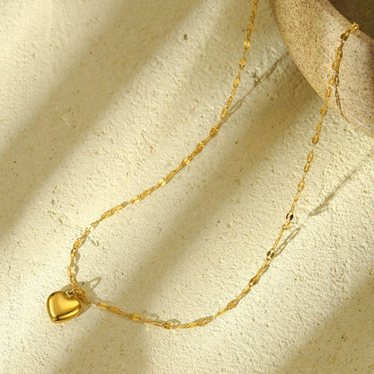 18K Gold Minimalist Heart Necklace