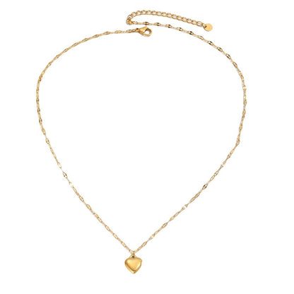 18K Gold Minimalist Heart Necklace