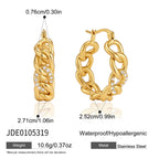 18K Gold Chic Links Chain Hoop Earrings