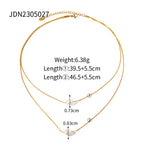 18K Gold Pearl Pendant Layered Necklace