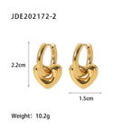 18K Gold Heart Huggie Earrings