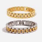 18K Gold Main Character Bling Watch Band Chain Bracelet