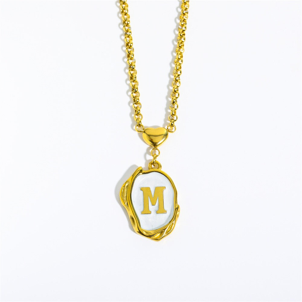 18K Gold Luxury Initial Pendant Necklace