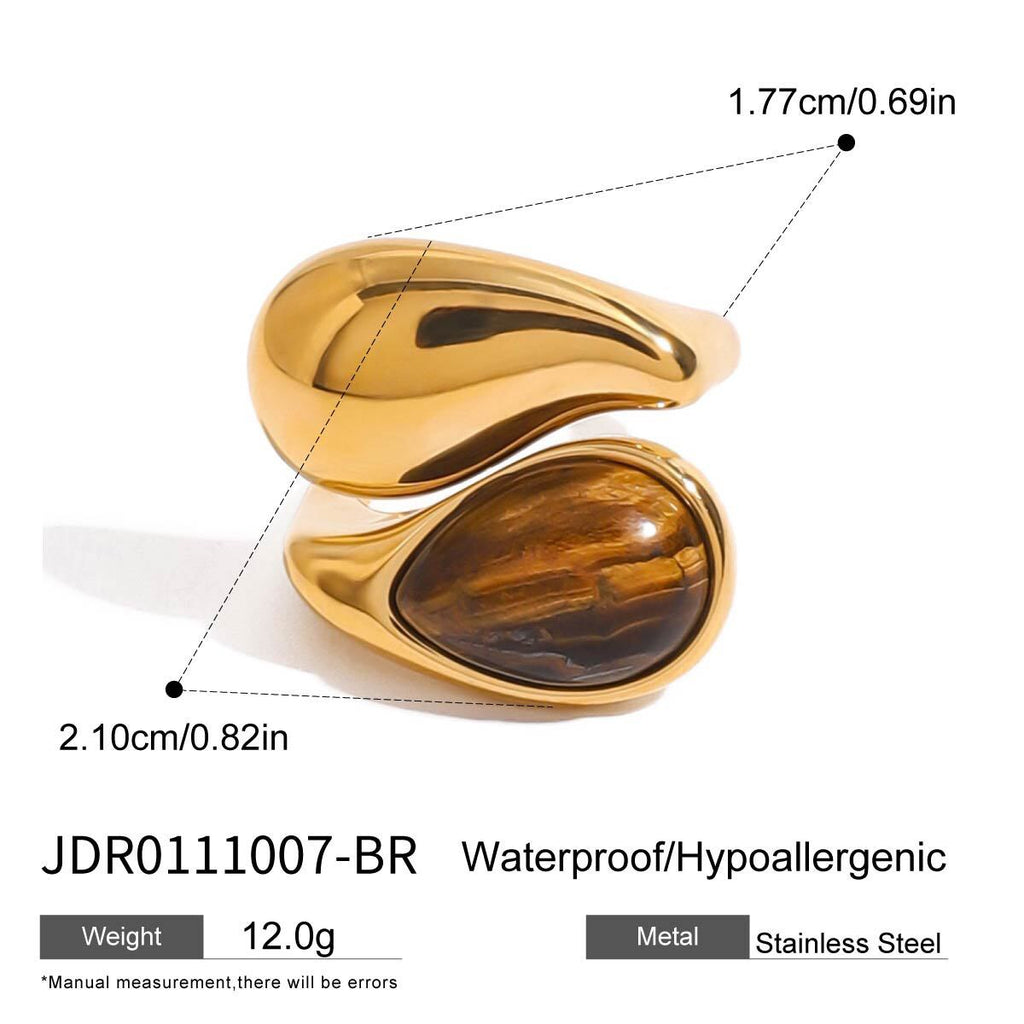 18K Gold Modern Royalty Gemstone Pearl Statement Ring