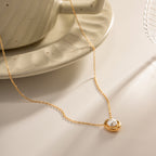18K Gold Old Money Pearl Pendant Necklace