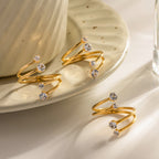 18K Gold Wandering Stars Cuff Ring