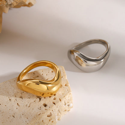 18K Gold Free Flow Puffy Stacking Ring