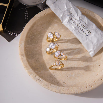 18K Gold Diamond Royale Statement CZ Cocktail Ring