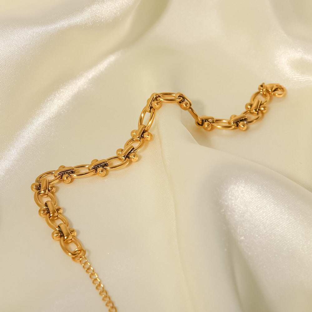 18K Gold Classic Circle Chain Bracelet
