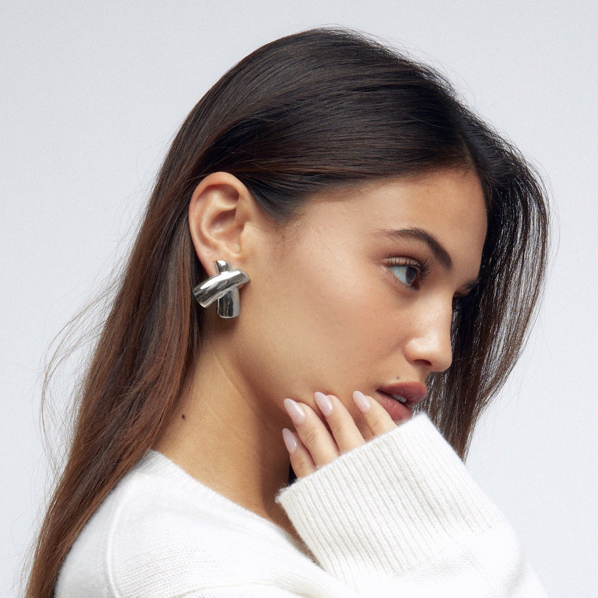 18K Gold Chunky X Statement Stud Earrings