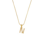 18K Gold Pearl Initial Pendant Necklace