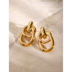 18K Gold Interlocked Statement Hoop Stud Earrings
