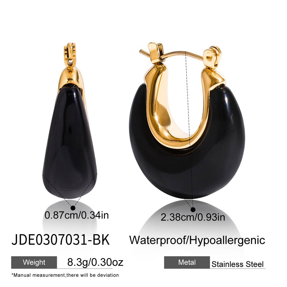 18K Gold Comfort Season Small Hoop Dangle Huggie Earrings