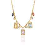 18K Gold Jewel Addiction Color Heart Statement Necklace
