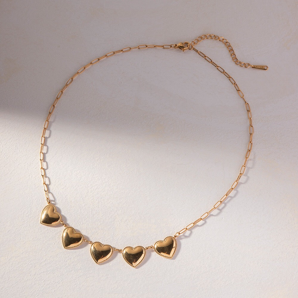 18K Gold Heart Full of Love Pendant Necklace