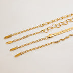 18K Gold Heart Chain Trendy Everyday Bracelet Stack