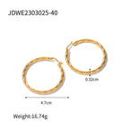 18K Gold Classic Textured Hoop Huggie Earrings