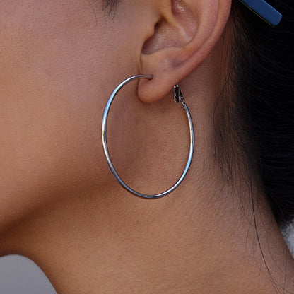 18K Gold and Silver Minimalist Essential Hoop Huggie Earrings