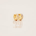 18K Gold Temptation Bling Small Hoop Huggie Earrings
