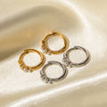 18K Gold Pearl Small Hoop Huggie Earrings