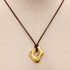 18K Gold Free Flow Geometric Statement Pendant Necklace