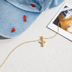 18K Gold Faith Minimalist Bling Cross Pendant Necklace