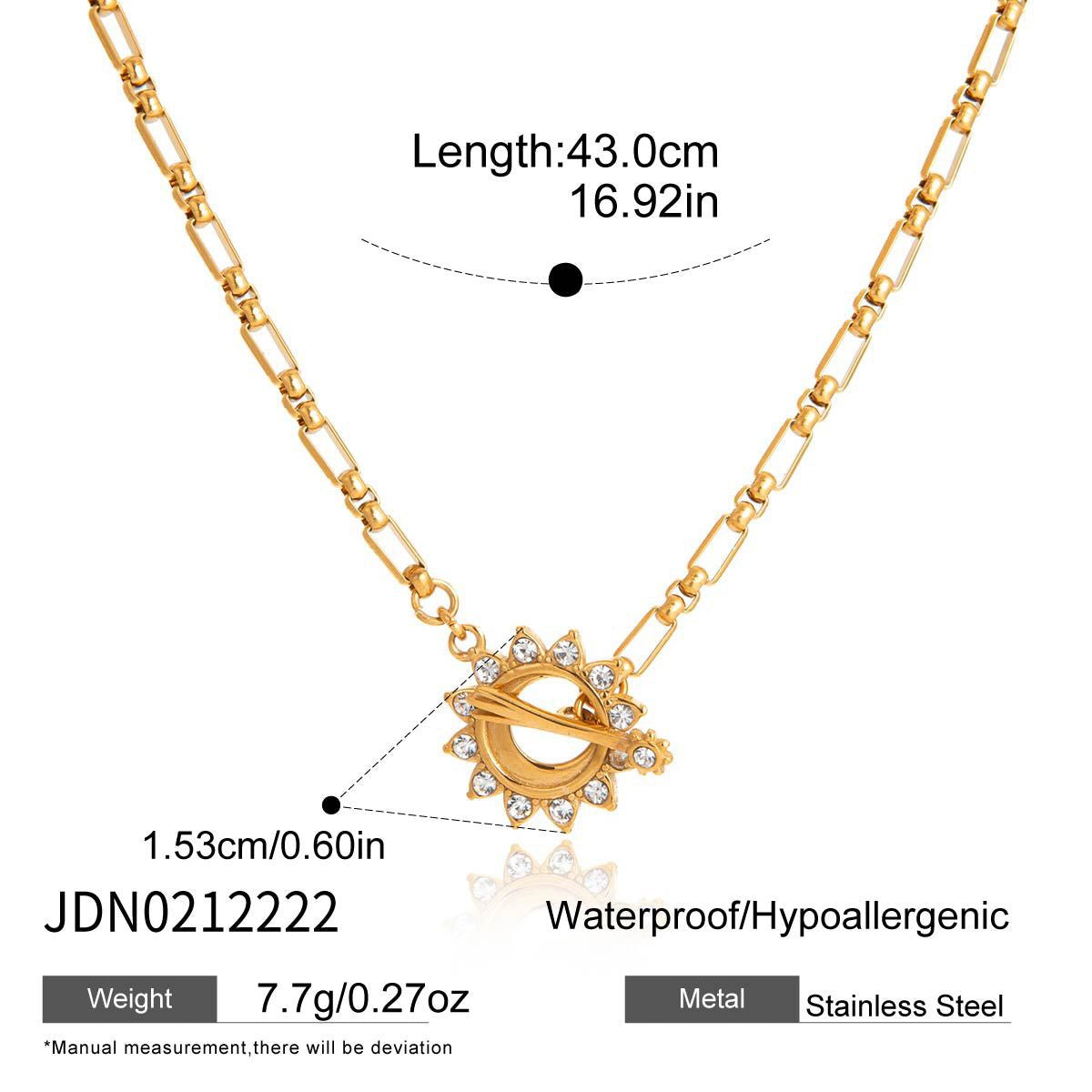 18K Gold Solstice Glow Sun Paperclip Chain Toggle Bracelet Jewelry Set