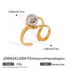 18K Gold Silver Two Tone Ball Statement Ring
