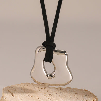 18K Gold Free Flow Geometric Statement Pendant Necklace