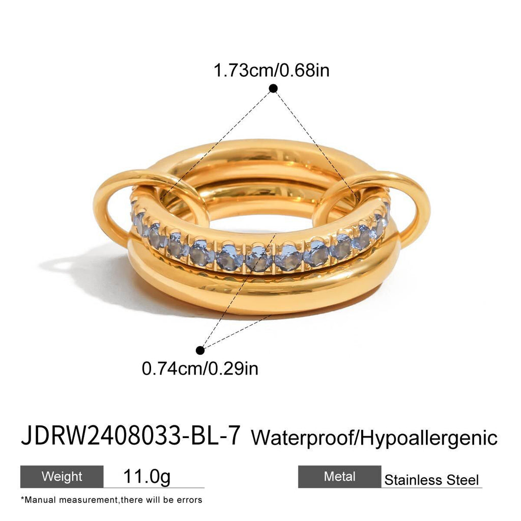 18K Gold Blue Reverie Statement Cocktail Stacking Ring