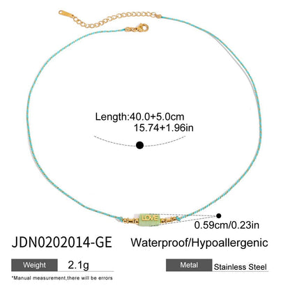 18K Gold Pastel Color Love Summer String Bracelet